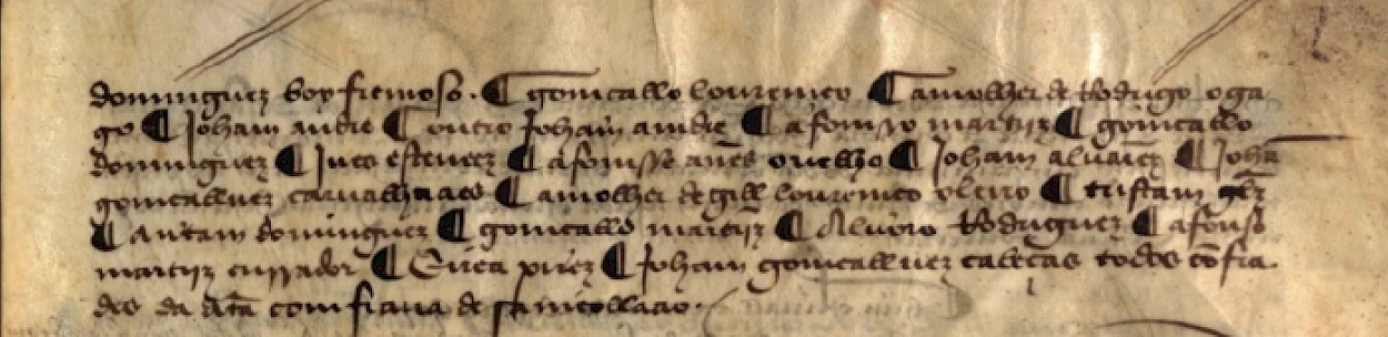 Fig. 2 – Nomes de confrades da Confraria de São Nicolau