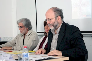 Da esquerda para a direita: Pires Laranjeira, Margarida Calafate Ribeiro e Roberto Vecchi